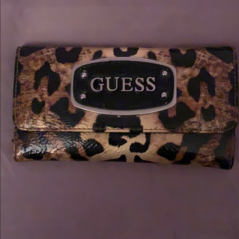Leopard print Guess wallet